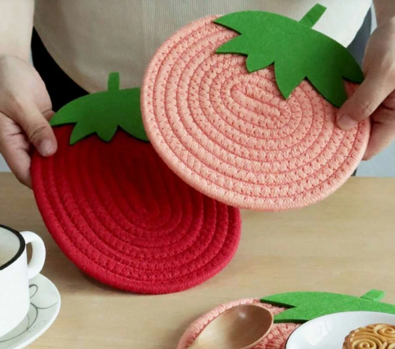 🍓 Strawberry/🎃Pumpkin Heatproof Cute Fruit Fabric Mats